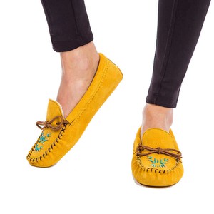 Indian Tan Moccasins - Hiawatha Womens Winter Slippers from Quetzal Artisan