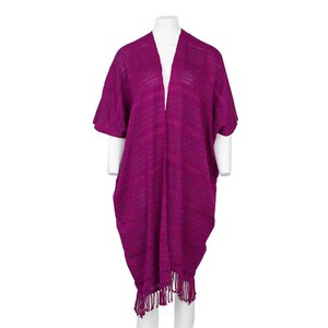 Cotton Poncho Fuchsia - Beautiful, Ecofriendly and Fairtrade from Quetzal Artisan