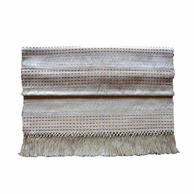 Table Runner Cream - 68" x 17" - Handmade en Fairtrade from Quetzal Artisan