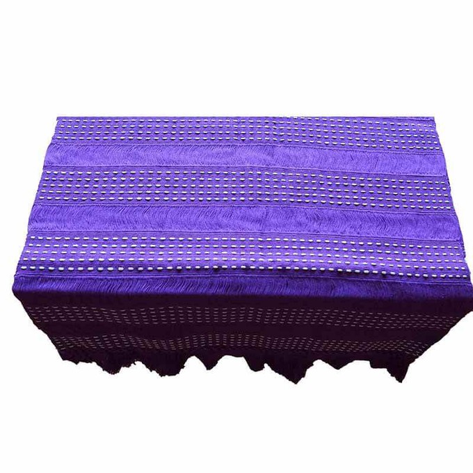 Table Runner Lilac - 68" x 17" - Handmade of Cotton and Fair from Quetzal Artisan