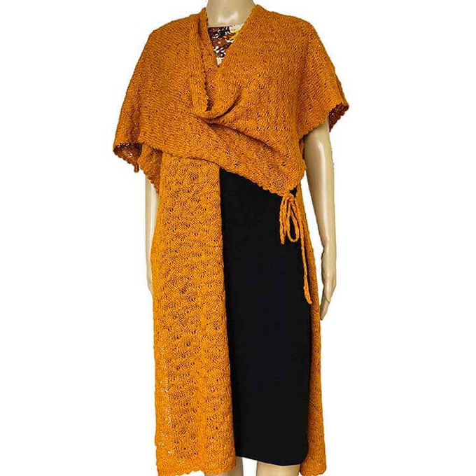 Poncho Tunic Goldenrod - Alpaca Wool - Stylish and Warm from Quetzal Artisan