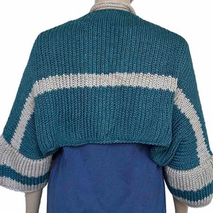 Bolero Scarf Blue Ocean - Handwoven - Alpaca Wool & Cotton from Quetzal Artisan