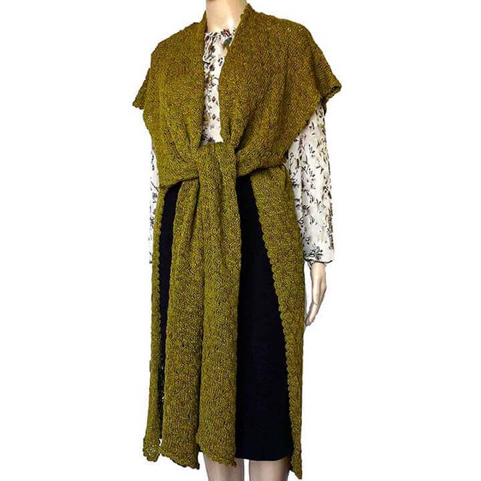 Poncho Tunic Olive Green - Handwoven - Stylish and Warm from Quetzal Artisan