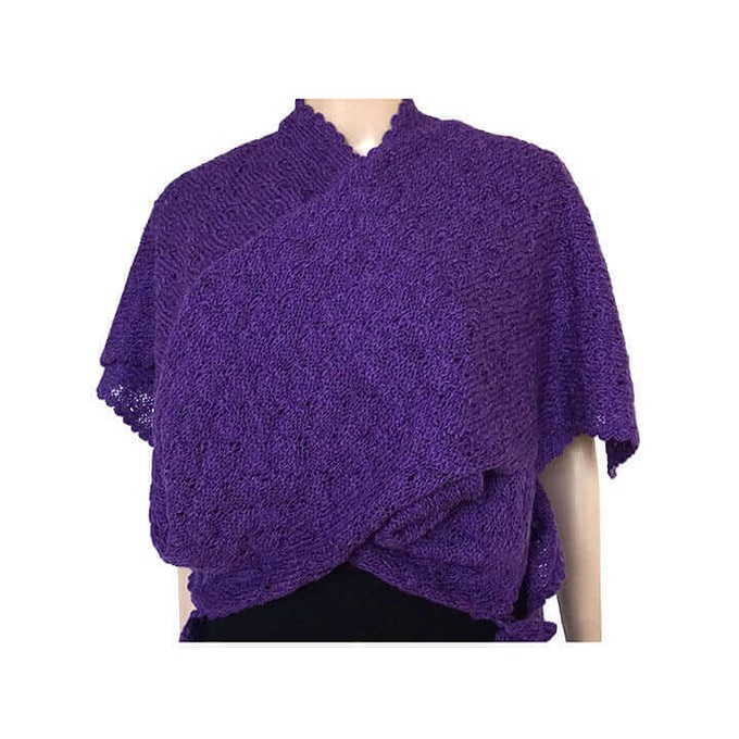 Poncho Tunic Purple - Handwoven - Stylish and Versatile from Quetzal Artisan