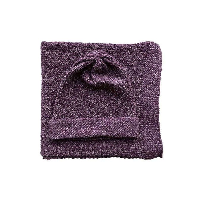 Scarf and Hat Mulberry - Men - Alpaca Wool - Fashionable and Warm from Quetzal Artisan