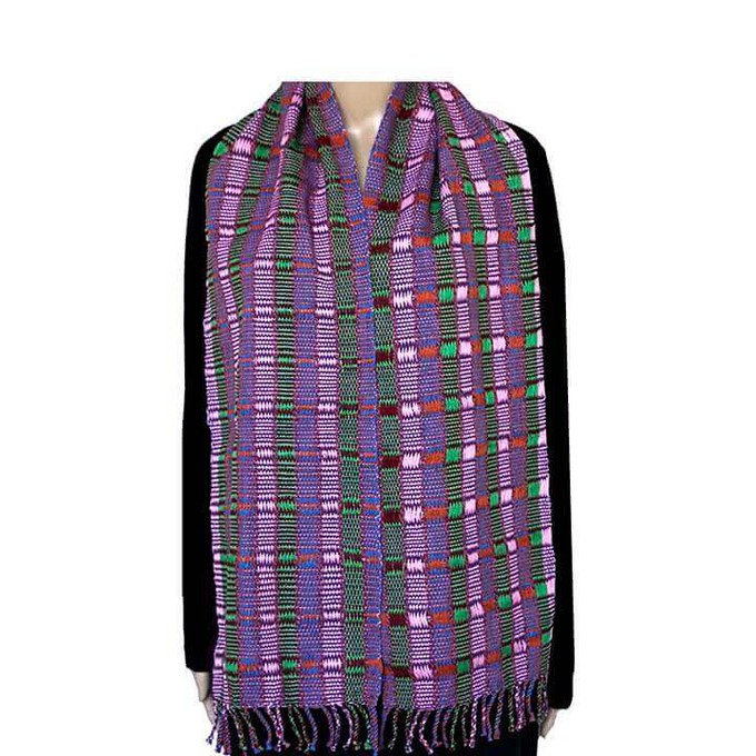 Scarf Purple Green - Natural Dyes - Beautiful and Fairtrade from Quetzal Artisan