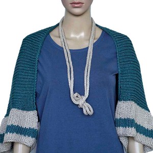 Bolero Scarf Blue Ocean - Crochet Necklace - Stylish and Warm from Quetzal Artisan