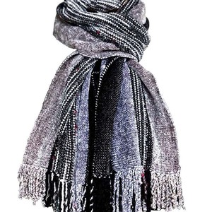 Scarf Black Grey - Organic Bamboo - Beautiful and Fairtrade from Quetzal Artisan Scarf Black Grey - Organic Bamboo - Beautiful and Fairtrade from Quetzal Artisan