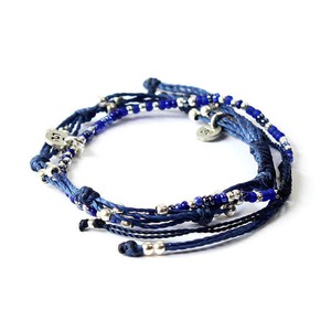 Bracelet Blue Smile - 2 strands - Handmade and Fairtrade from Quetzal Artisan