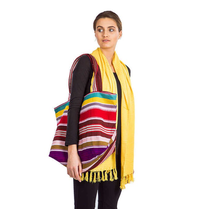 Shopper Multicolor Stripes - Cotton - Handmade and Fairtrade from Quetzal Artisan