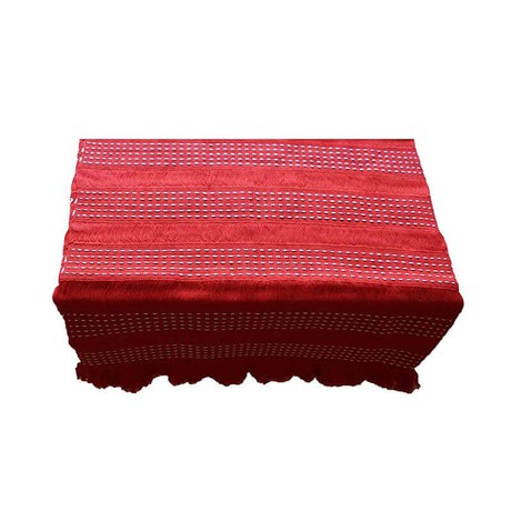 Table Runner Red Strawberry - Cotton - 68" x 17" - Fairtrade from Quetzal Artisan