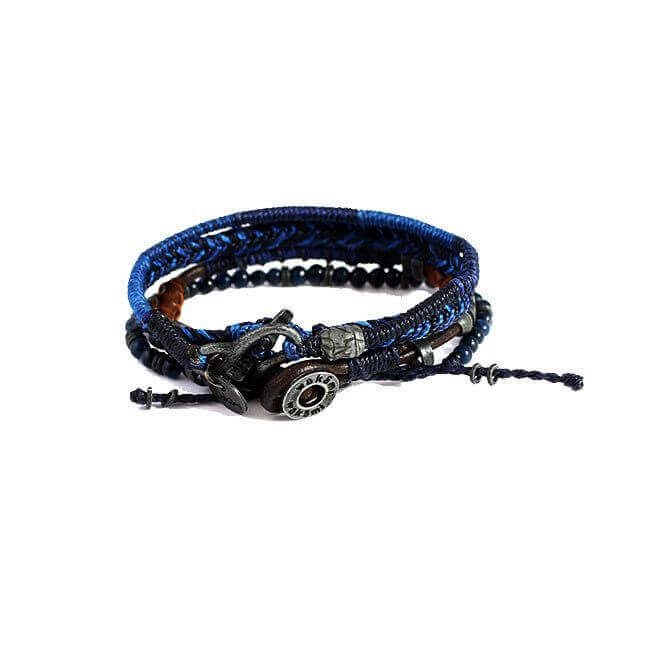 Bracelet Earth Blue - For Men- Beautiful and Fairtrade from Quetzal Artisan