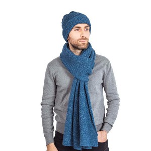 Scarf and Hat Blue Ocean - Alpaca Wool - Fashionable & Warm from Quetzal Artisan