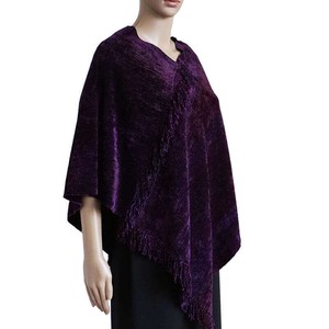 Poncho Purple - Bio Bamboo Chenille - Sustainable & Fairtrade from Quetzal Artisan