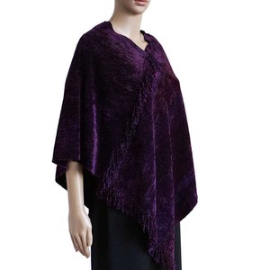 Poncho Purple - Bio Bamboo Chenille - Stylish & Fairtrade from Quetzal Artisan