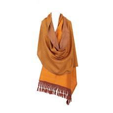 Shawl Brown Yellow - Oversized - Sustainable and Fairtrade via Quetzal Artisan