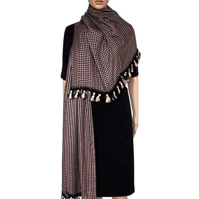 Shawl Deep Purple - Oversized - Fashionable and Fairtrade from Quetzal Artisan