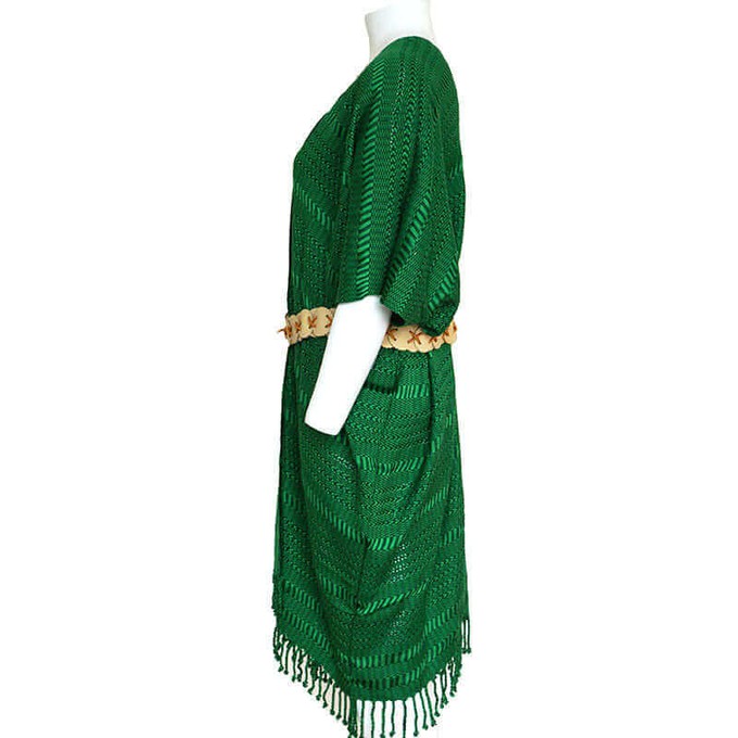 Cotton Poncho Green - Natural Dyes - Ecofriendly and Fair from Quetzal Artisan