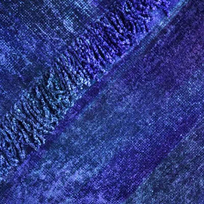 Poncho Blue Purple - Organic Bamboo Chenille - Fairtrade from Quetzal Artisan