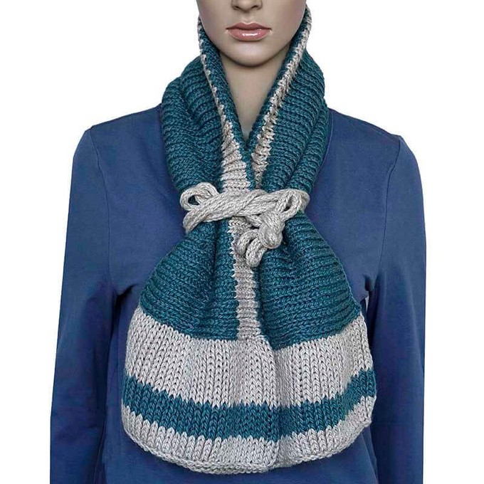 Bolero Scarf Blue Ocean - Crochet Necklace - Stylish and Warm from Quetzal Artisan