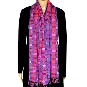 Scarf Pink Violet - Natural Dyes - Beautiful & Fairtrade from Quetzal Artisan