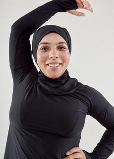 Black Sweat-Proof Sports Hijab van Ran By Nature