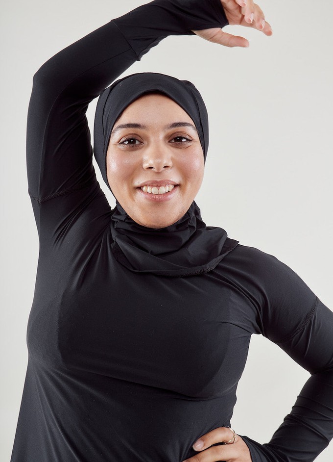 Black Sweat-Proof Sports Hijab from Ran By Nature