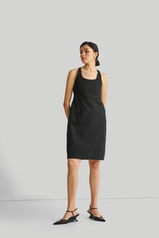 Fitted Knee Length Dress in Black via Reistor
