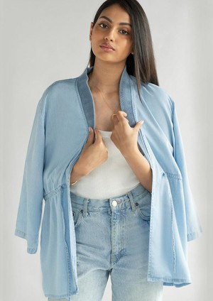 Travel Light Denim Jacket in Ocean Blue from Reistor