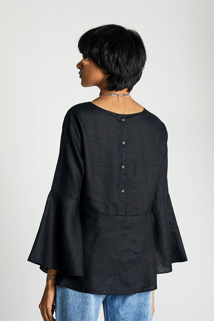 The Button Back Shirt in Black from Reistor