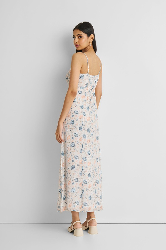 Ruched Floral Strappy Maxi Dress from Reistor