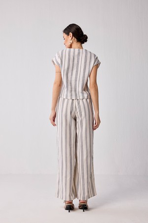 Wide-leg Drawstring Pants in Stripes from Reistor