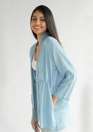 Travel Light Denim Jacket in Ocean Blue from Reistor