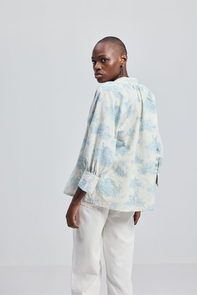 Relaxed-fit Shirt with Drawstring in Animal Print from Reistor