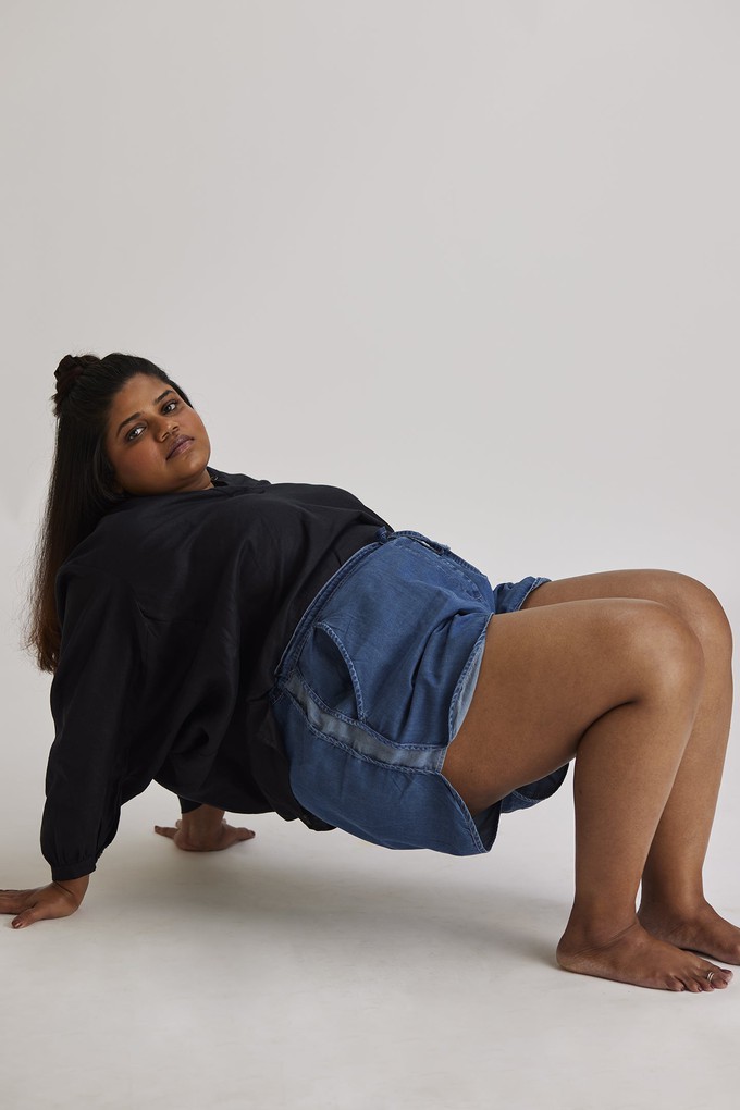 Power Play Shorts in Blue Denim from Reistor