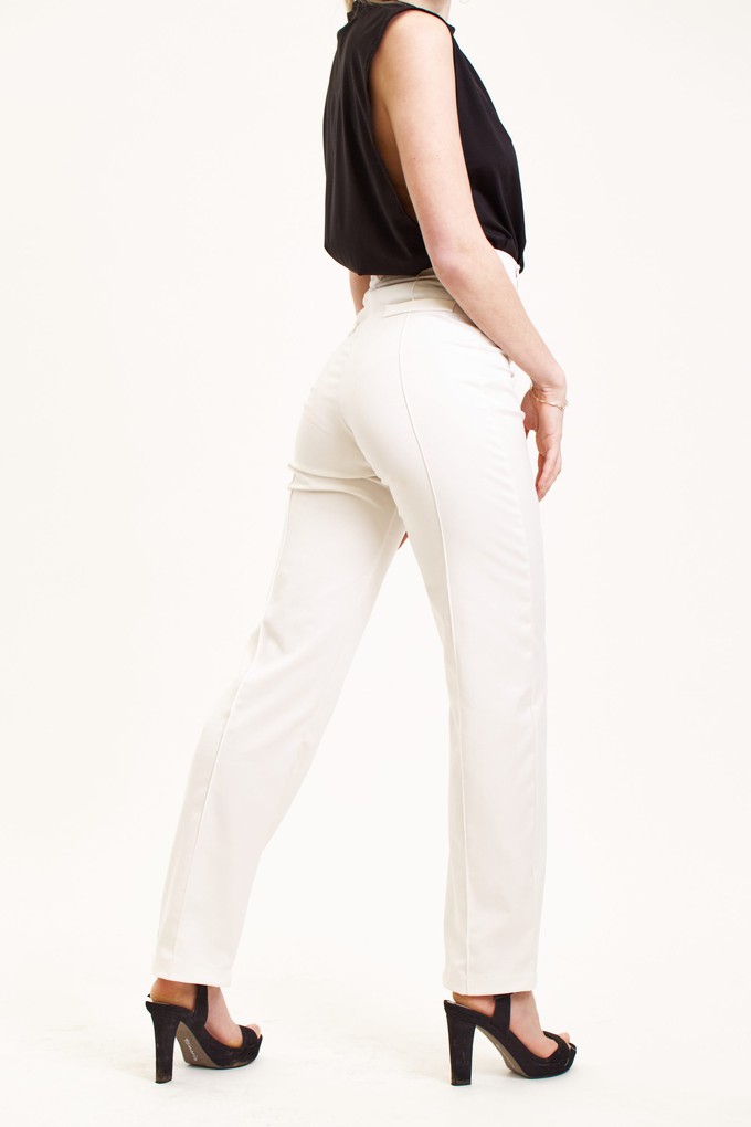 White High Waisted Straight Pantalon from Roses & Lilies