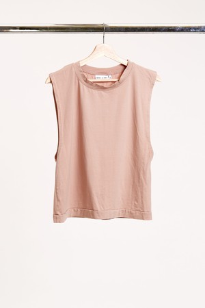 Beige Loose Fitted Muscle Tee from Roses & Lilies