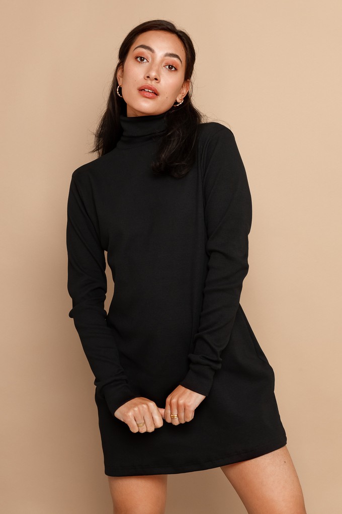 Long-Sleeved Rib Cuff Sweater Dress from Roses & Lilies