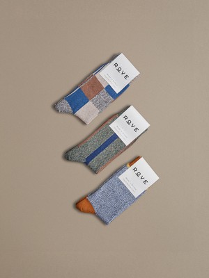 Organic Cotton Socks | Patchwork Blue from ROVE