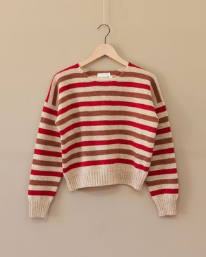 Stripe Sweater | Oatmeal & Red from ROVE