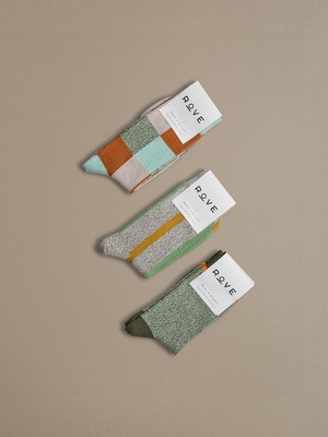 Organic Cotton Socks | Patchwork Mint from ROVE