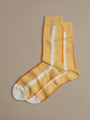 Organic Cotton Socks | Vertical Stripe Yellow from ROVE