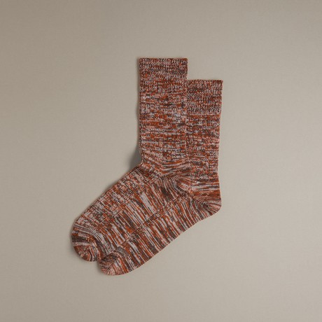 Faltering Stripe Socks | Rust & Brown from ROVE
