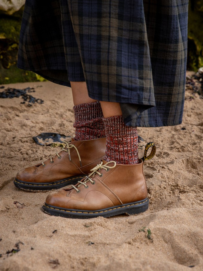 Faltering Stripe Socks | Rust & Brown from ROVE