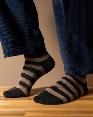 Fine Merino Wool Socks | Stripe Charcoal from ROVE