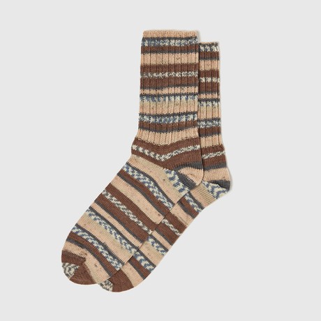 Mens Wool Fair Isle Socks | Brown from ROVE