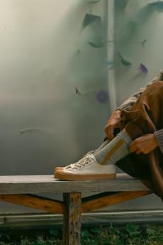 Organic Cotton Socks | Vertical Stripe Green via ROVE