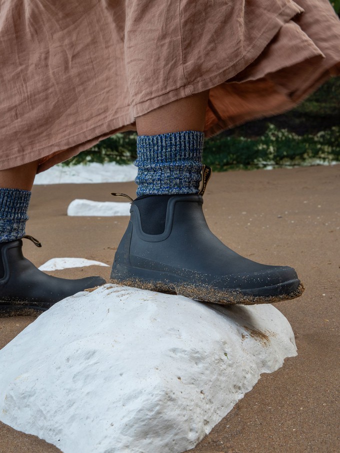 Chunky Wool Boot Socks | Marbled Blue from ROVE