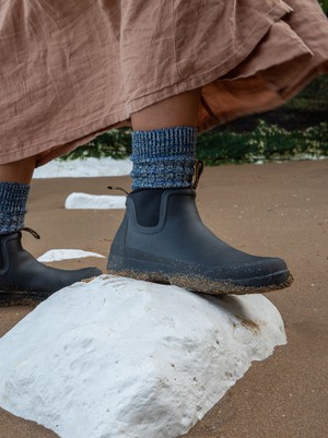 Chunky Wool Boot Socks | Marbled Blue from ROVE