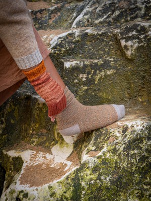 Fine Merino Wool Socks | Apricot Marl from ROVE